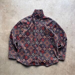 Kith Printed Wide Wale Cord Apollo Shirt - FW23 Ink
